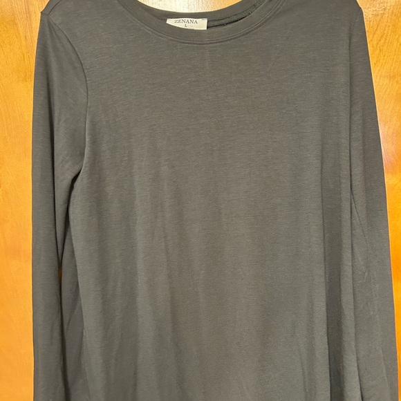 Zenana Outfitters Tops - Zenana Outfitters Charcoal Long Sleeve Top